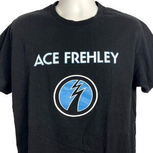 Ace Frehley Lightning Logo L Mens T-Shirt Black size Large KISS Solo Guitarist